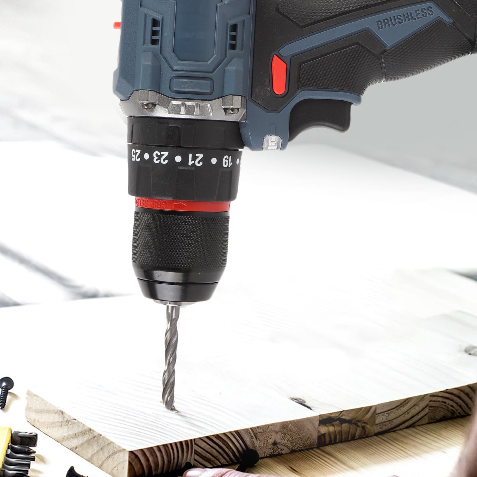 Asixxsix Zestaw Wiertarki Bezprzewodowej, 25 Skrętów 1500 Rpm CW CW CCW Elektryczne ćwiczenia Zasilania z Akumulatorem, 6 Bitów śrubokrętów, ćwiczenia Bity i Przenoszenie, Zestaw (wtyczka UE)