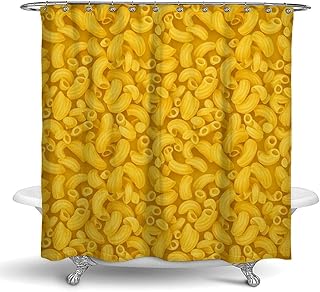 Fashion Bathroom Decoration Shower Curtain Set with Curtain Hooks Compatible with Macaroni and Cheese, 72"x 70"