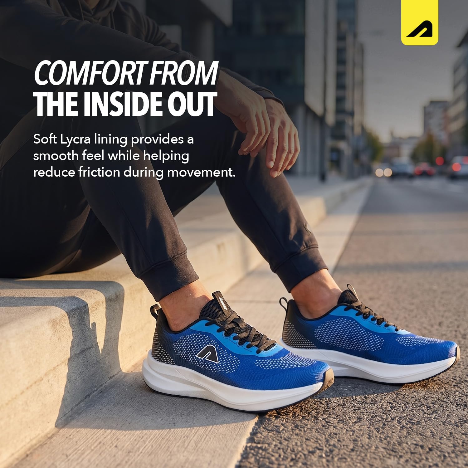 Boldfit Scarpe da corsa da uomo, scarpe sportive da uomo, antiscivolo, con suola morbida, presa extra, scarpe da corsa, jogging, scarpe da ginnastica regolari per uomo, ragazzi e uomini, nero-bianco,
