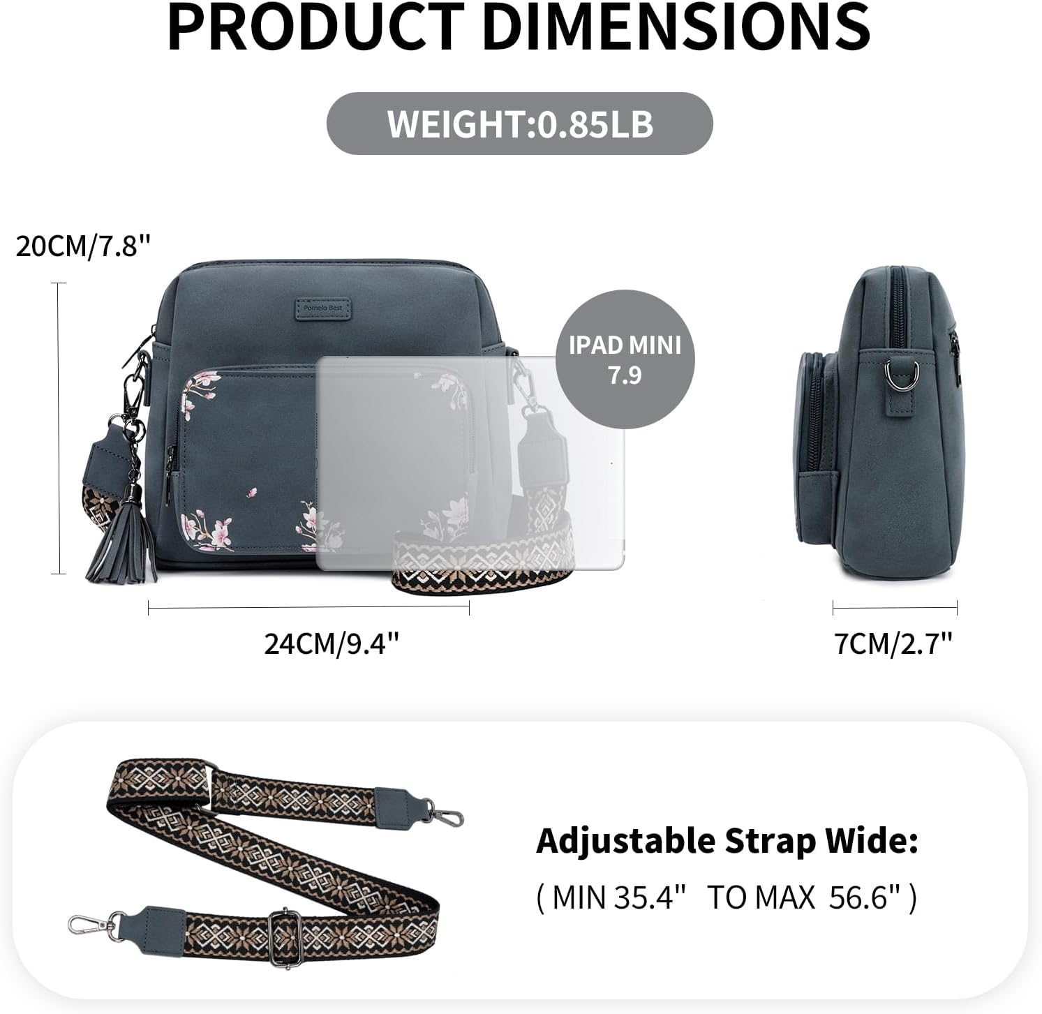 Pomelo Best Crossbody Purses for Women, Soft Leather Medium Cross Body Bags Woman, Shoulder Bag with Adjustable Strap Travel