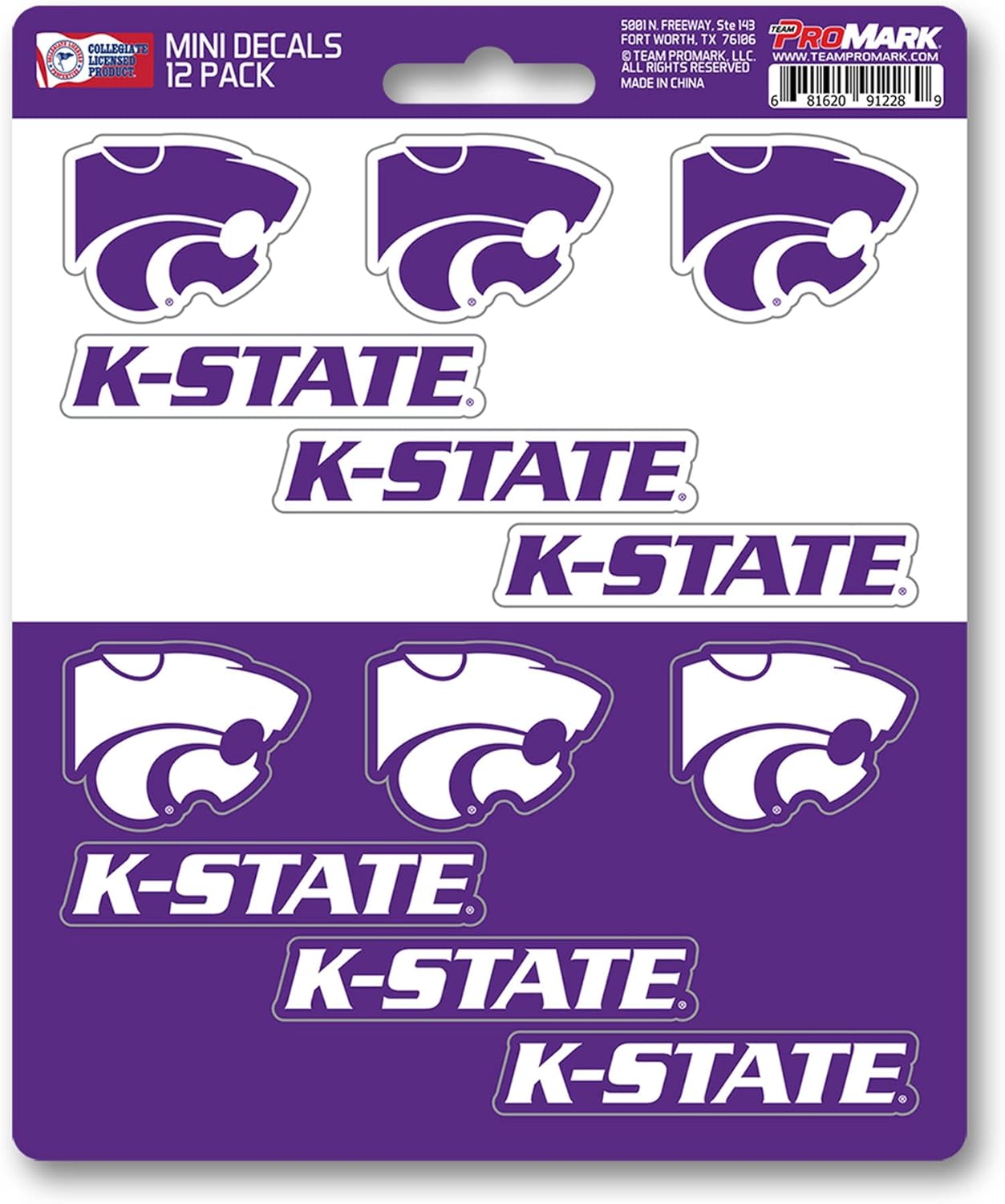 FANMATS NCAA Unisex-Teen NCAA Mini Decal 12-E2pk