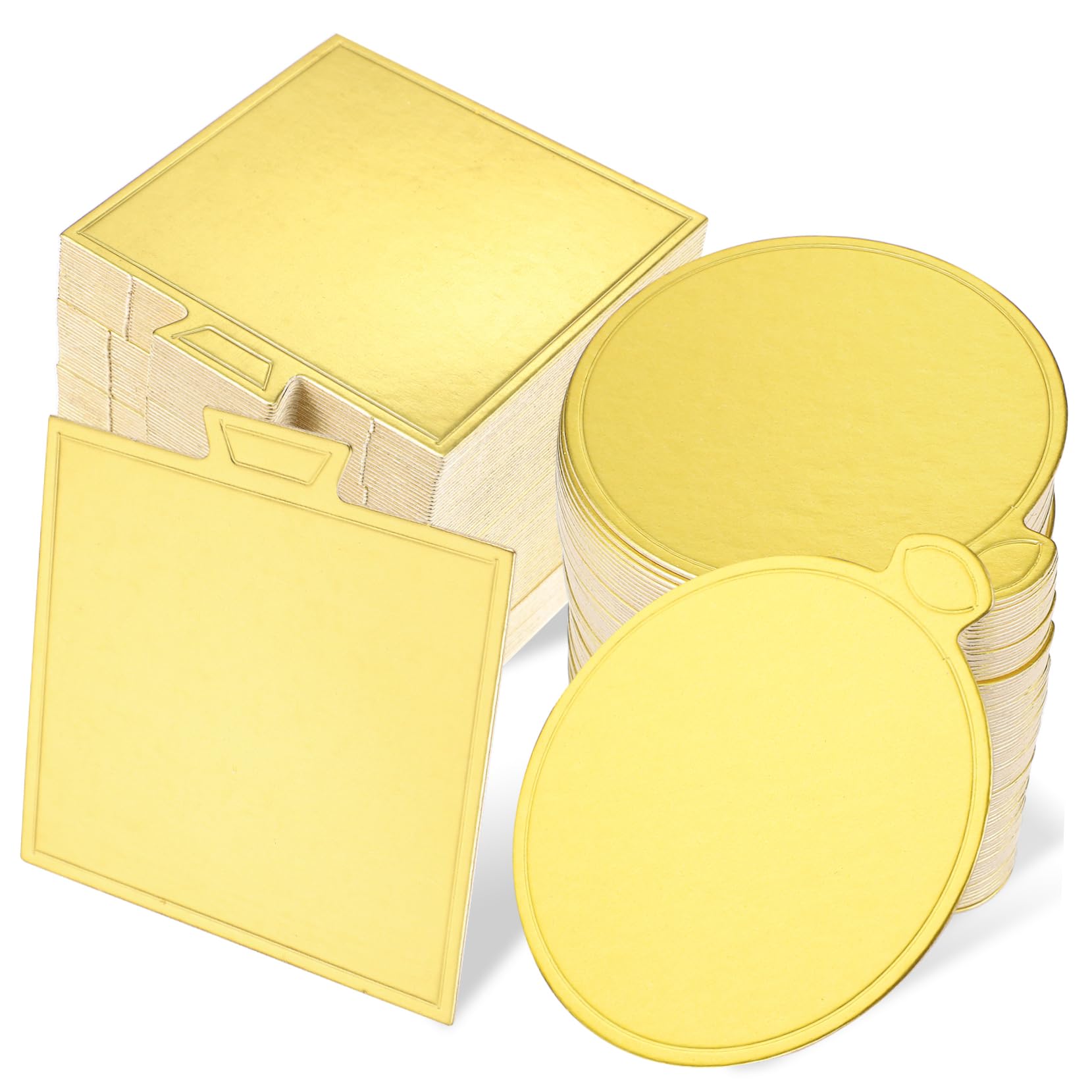 Base per Dolci 200 Pezzi Carta Oro Rotonde e Quadrate Atmosfera Natalizia