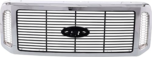 Nuevas piezas de repuesto para parrilla delantera cromada negra apta para 2006-2007 F250 F350 F450 F550 Super Duty XL XLT Lariat 6C3Z8200AAA