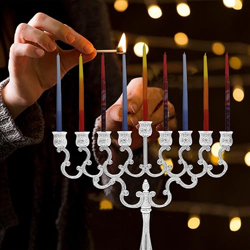 Miniatura 13 de Majestic Giftware Velas de Hanukkah CP11 45 velas de Janucá hechas a mano sin goteo para las 8 noches de Hanukkah Cera de alta calidad