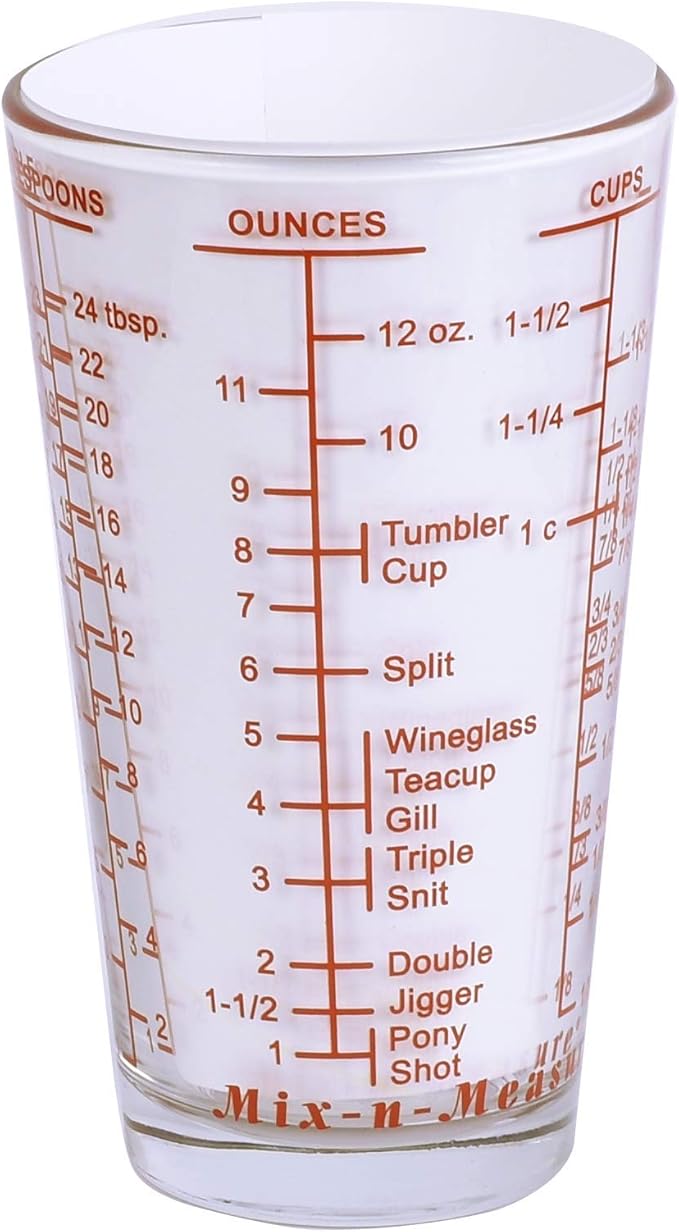 Vaso medidor de vidrio pesado Kolder 1L rojo miniatura 3