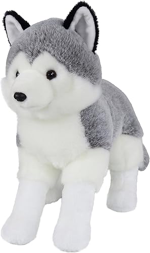 Vista 4 de Ice King Bear Peluche realista de Husky siberiano, juguete de peluche, 14 pulgadas de largo, de pie