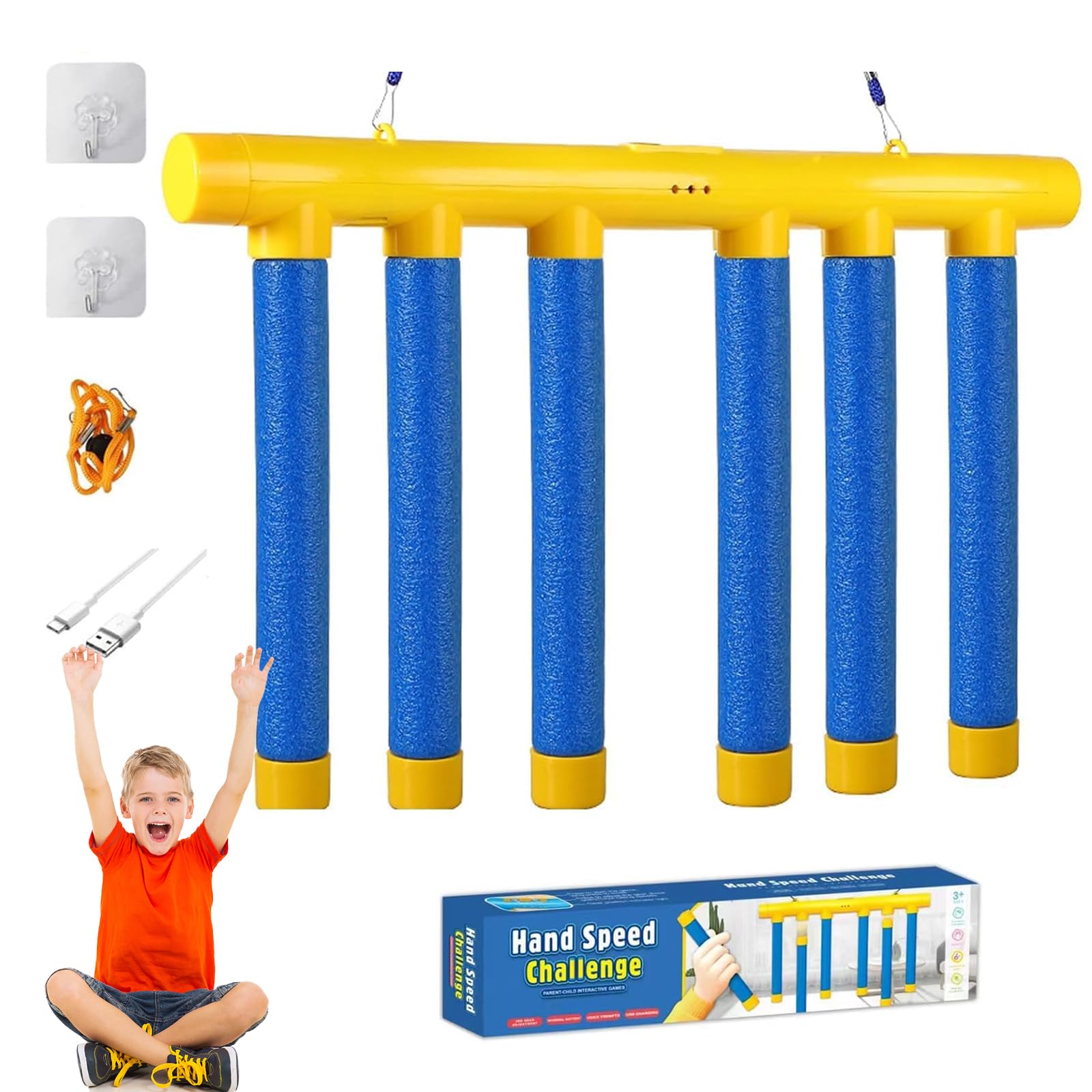 Upgrade Reflex Challenge Game, Hand Eye Coordination Training Reaction Training Toy, Catch All Drop Sticks Game, Adjustable Speed