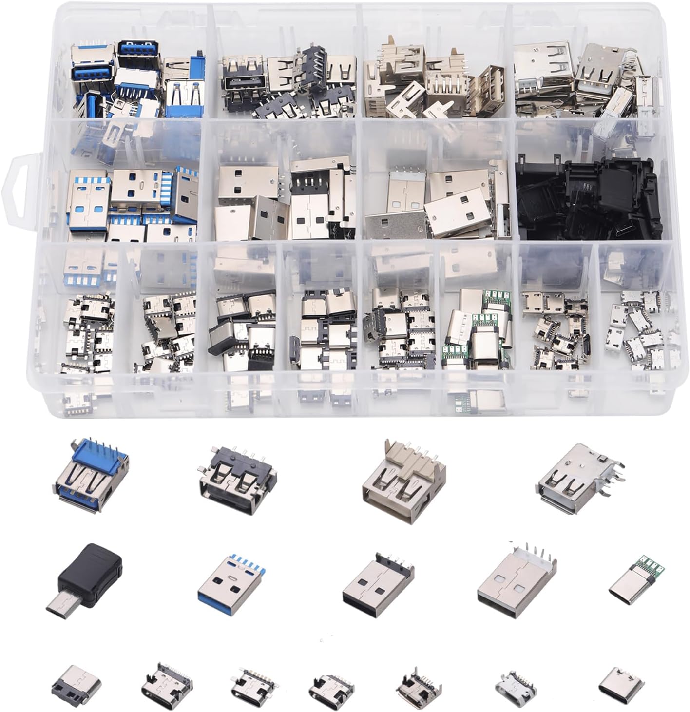Usb Socket Kit Amazon.com: Teansic 180PCS Connector Assortment Kit – 16 Models (Micro ...