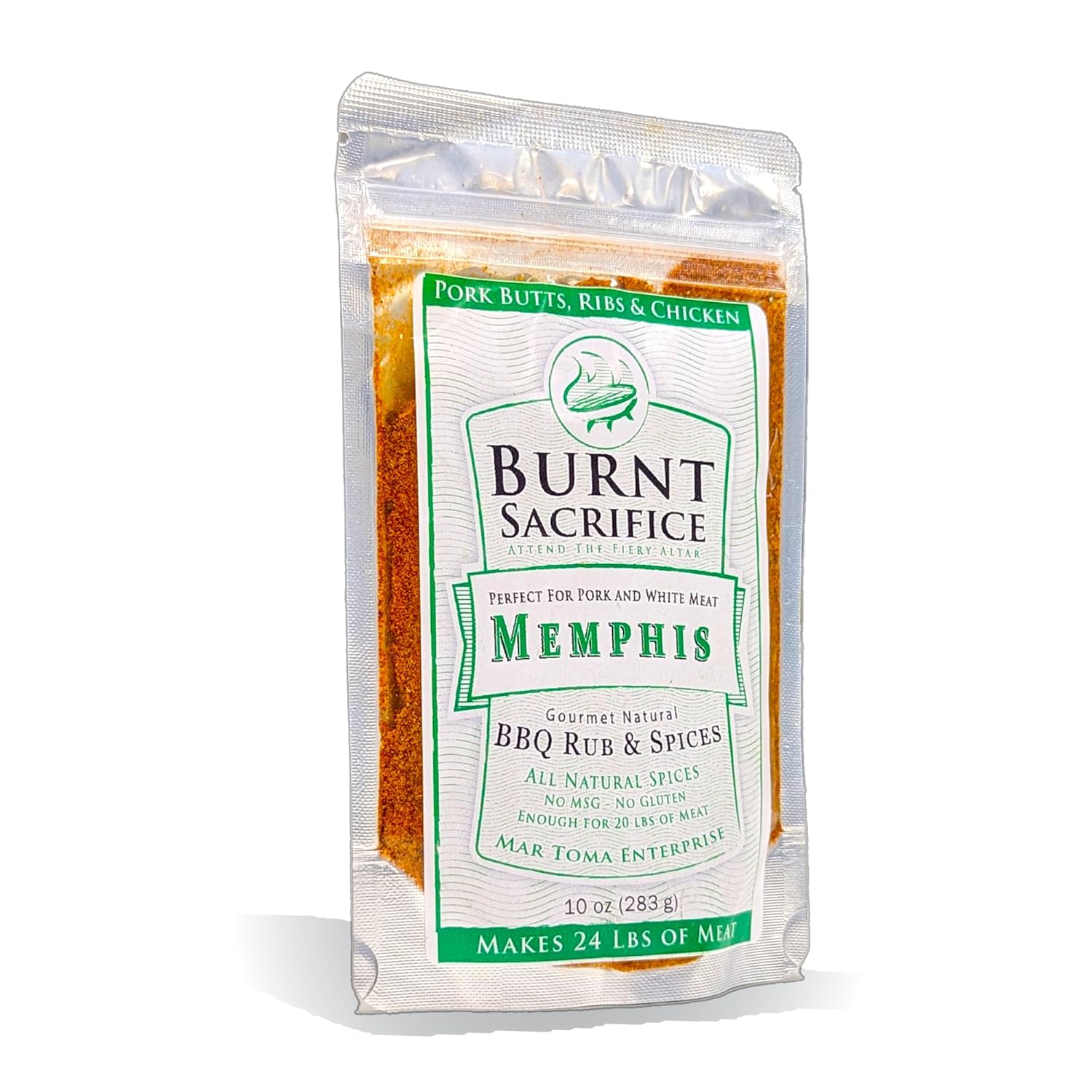 Burnt Sacrifice Big 7 BBQ Rub Spices And Seasonings Set (7x 3.5 Oz Packets) Celebrate American Heritage, Great Grilling Gift for Men or Dad