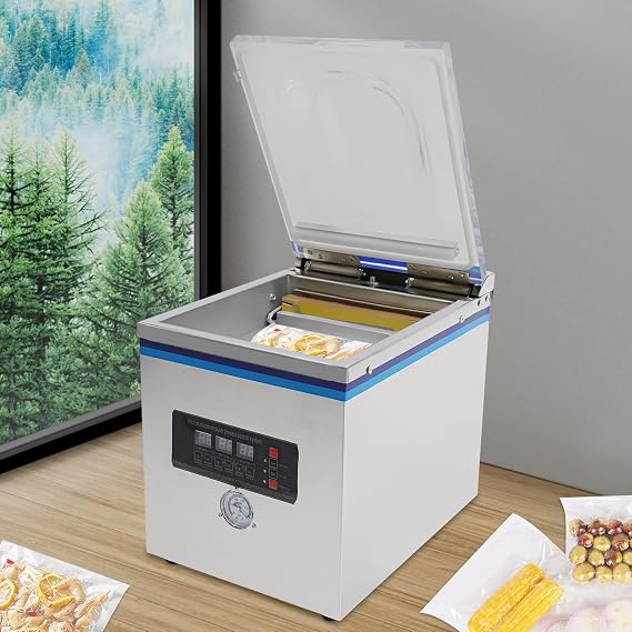 Chamber Vacuum Sealer, Stainless Steel Vacuum Packaging Machine, 360W Powerful Sealing System, Automatic Preservation Machine Sealer, Commercial Vacuum Packer