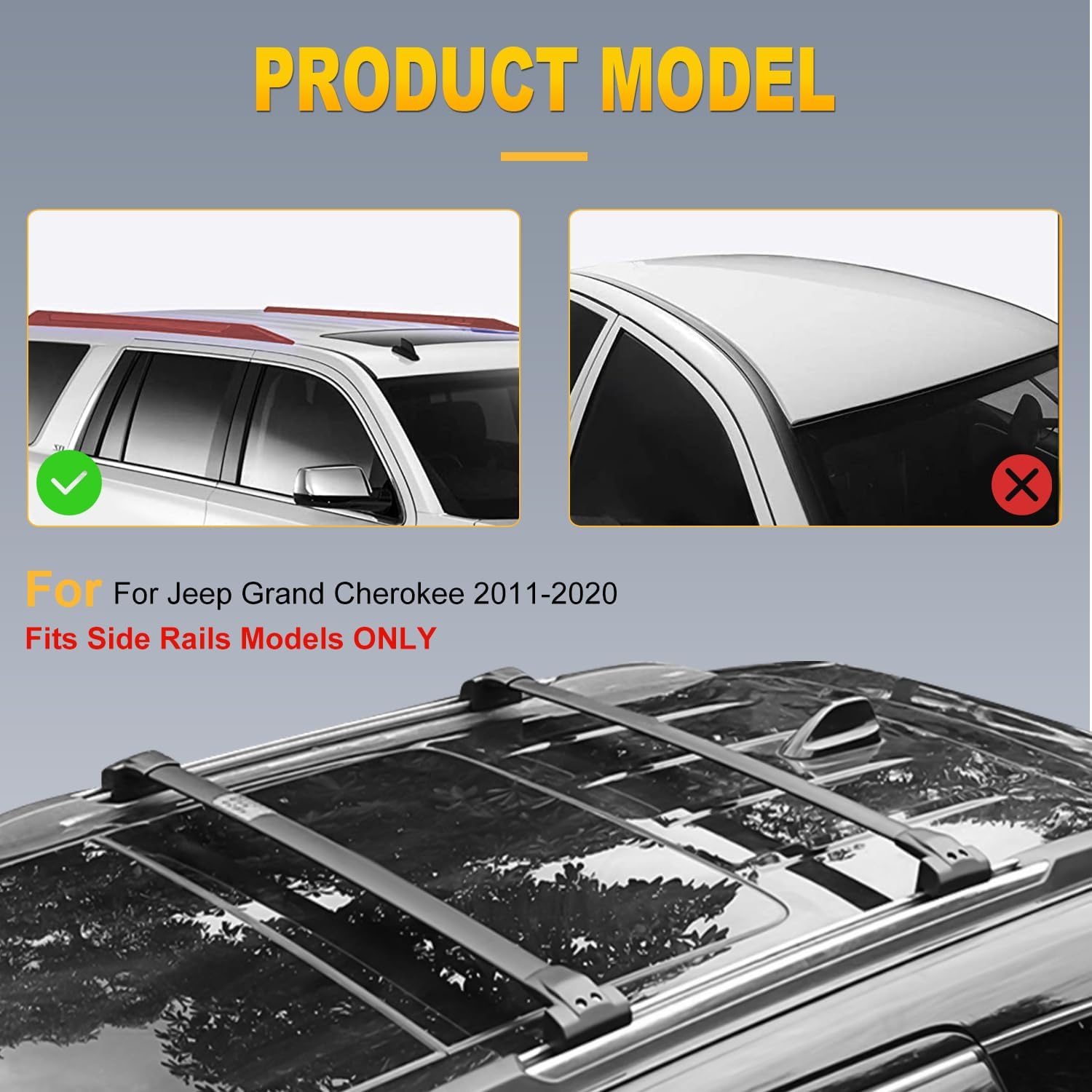 OCPTY Roof Rack Fit for Jeep Grand Cherokee 2011-2020 Luggage Racks Rooftop Cargo Carrier Bag Luggage Kayak Canoe Snowboard Skiboard
