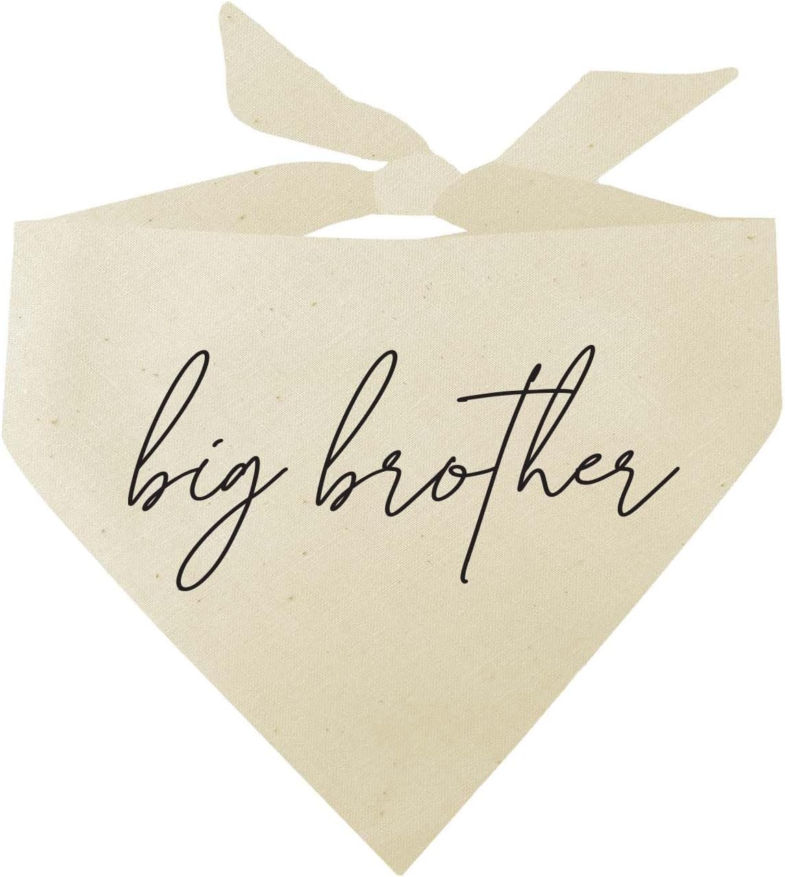 Big Brother Boho Gender Reveal/Baby Announcement Dog Bandana (Natural, XS 774)