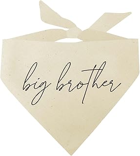 Big Brother Boho Gender Reveal/Baby Announcement Dog Bandana (Natural, OS 774)