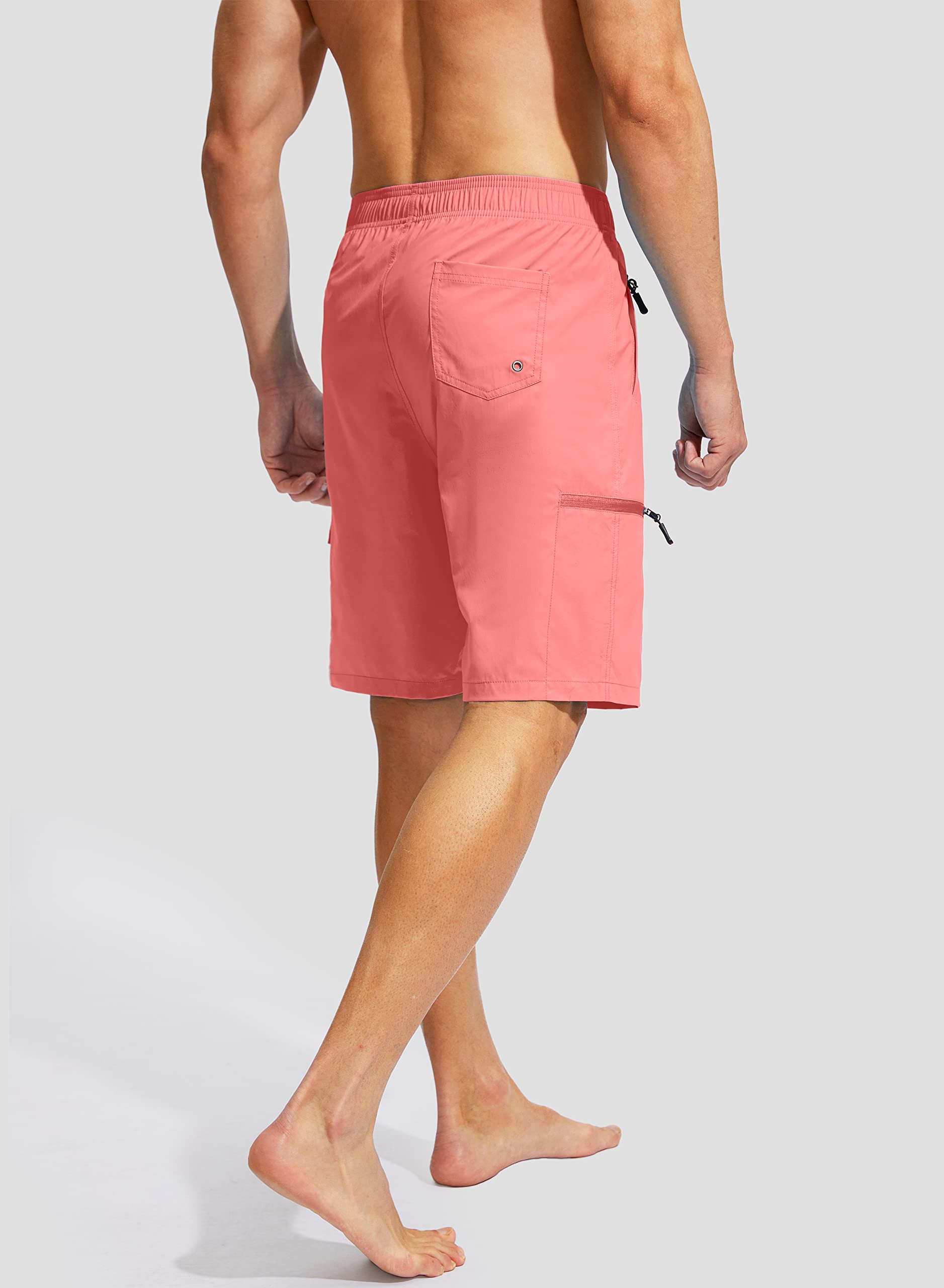 Kayrth Costume da bagno da uomo Quick Dry Board Shorts con 5 tasche Costumi da bagno da uomo - No Mesh Liner, Colore: rosa., XX-Large