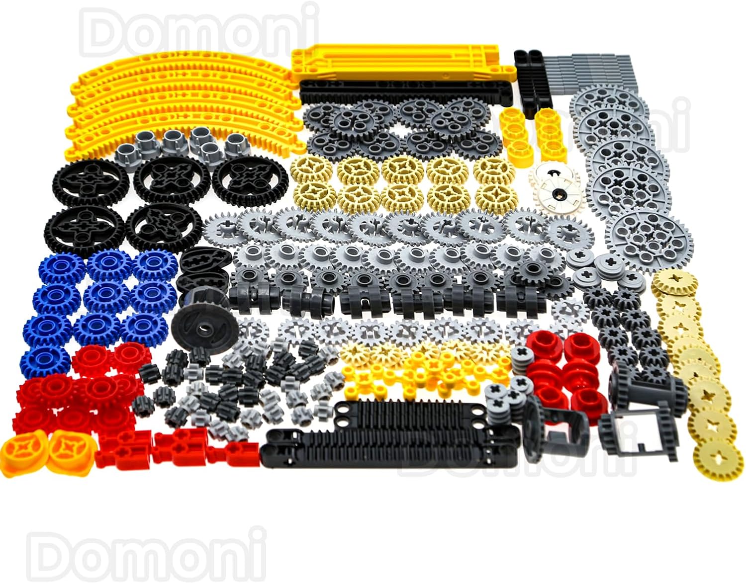 Domoni Technical Parts Gear Set for Lego Kits, 235 Pieces Car Gear Rack Driving Clutch Differential Building Blocks Set - Compatible with Major Brands