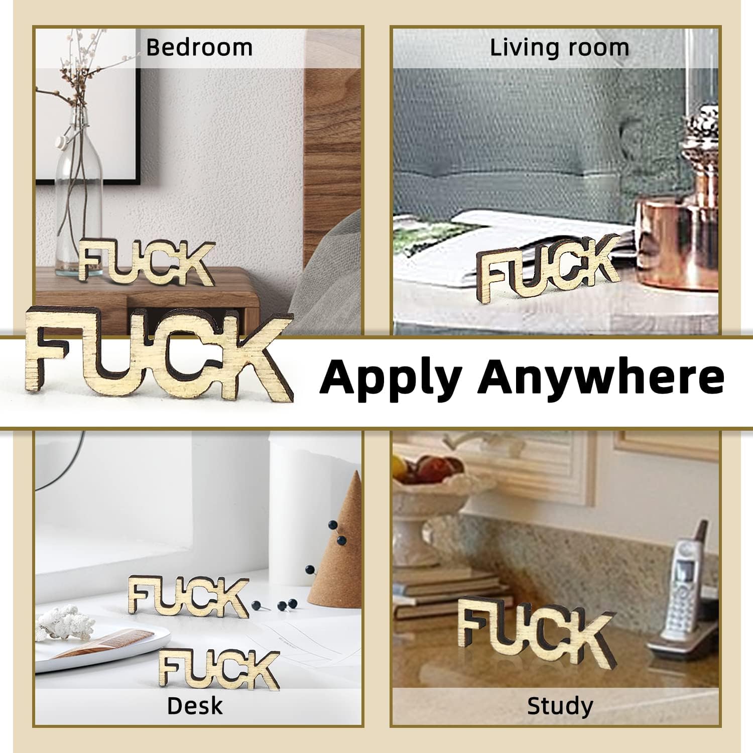 300Pcs Wooden Fucks | Bag of F*CKS, Jar of F Gift with No F*CKS to Give - Stress Relief, Funny Gag Mother's Day Gifts for Adults, Swear Jar for Anger Management (Office, Couples, Parties) thumbnail