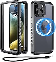 Beeasy für iPhone 15 Pro Max Hülle Wasserdicht für MagSafe, 360 Grad Outdoor Schutzhülle mit Displayschutz, Wasserfest Handyhülle Staubdicht Stoßfest Panzerhülle iPhone 15 Pro Max Case 6,7" - Schwarz