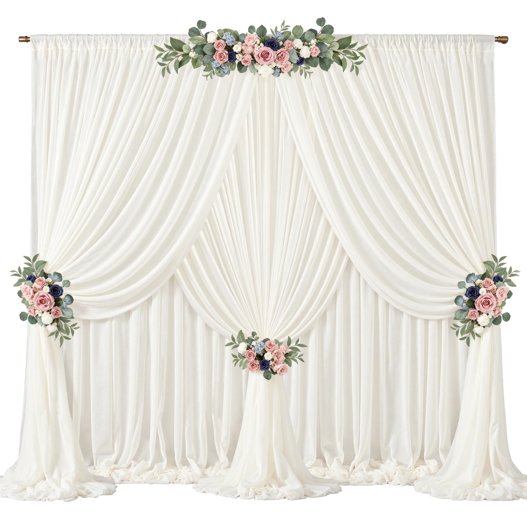Photo 1 of Wish Care 30ft x 10ft Beige Backdrop Curtains