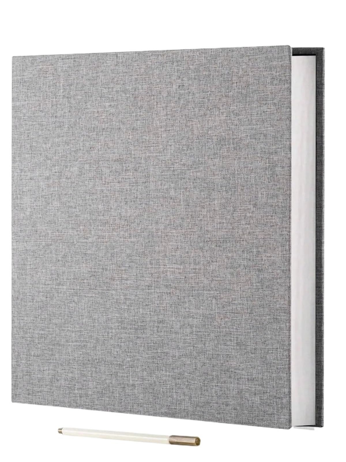 Linen Photo Album Self Adhesive Scrapbook For 2x3 4x6 5x7 8x10 Pictures DIY Book Birthday Gifts For Wedding(Grey)