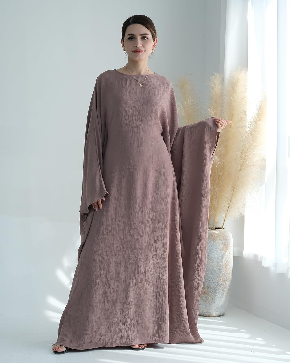 Muslim Prayer Dress Abaya Islamic Ramadan Robe Slightly Elasticity Garment Eid Clothes