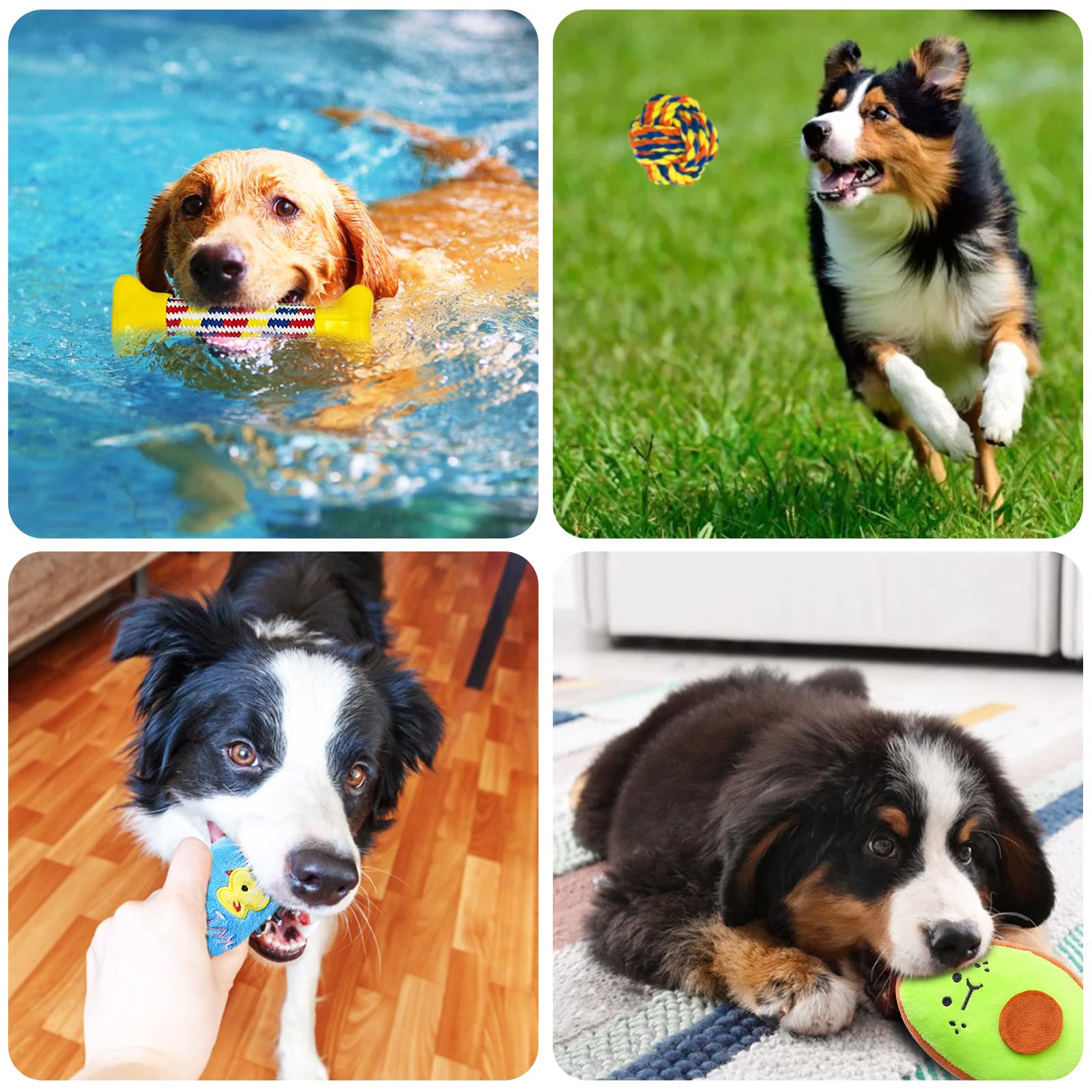 Set 9 Giocattoli Per Cani In Cotone - Peluche Ciglianti E Corda, Per Taglie Piccole/Medie/Grandi - Foto 5