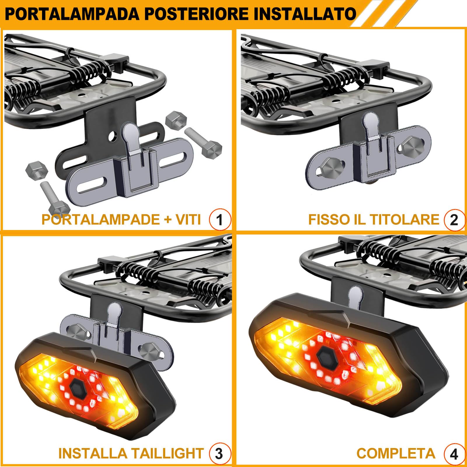 EBUYFIRE Luce Posteriore da Corsa, Luce Posteriore USB Ricaricabile & Impermeabile, 5-6 Modalità di Illuminazione Luci per da Strada e Mountain Bike