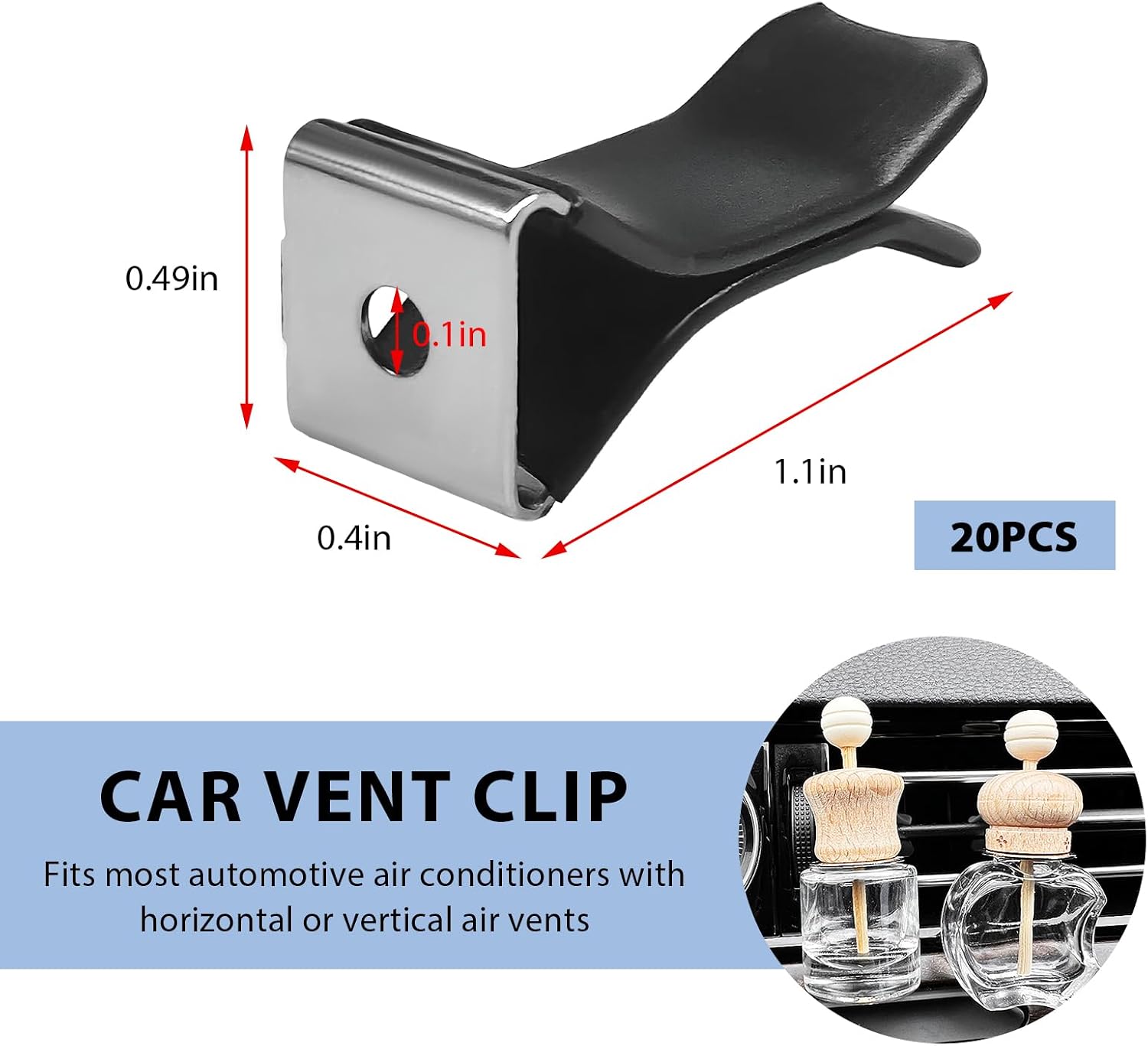 20 PCS Square Head Car Air Vent Clips, Automotive Air freshener Outlet Clip Decoration Supplies, Vehicle Air Conditioner Diffuser Clips for Auto Office Home, Car Accessories image 2