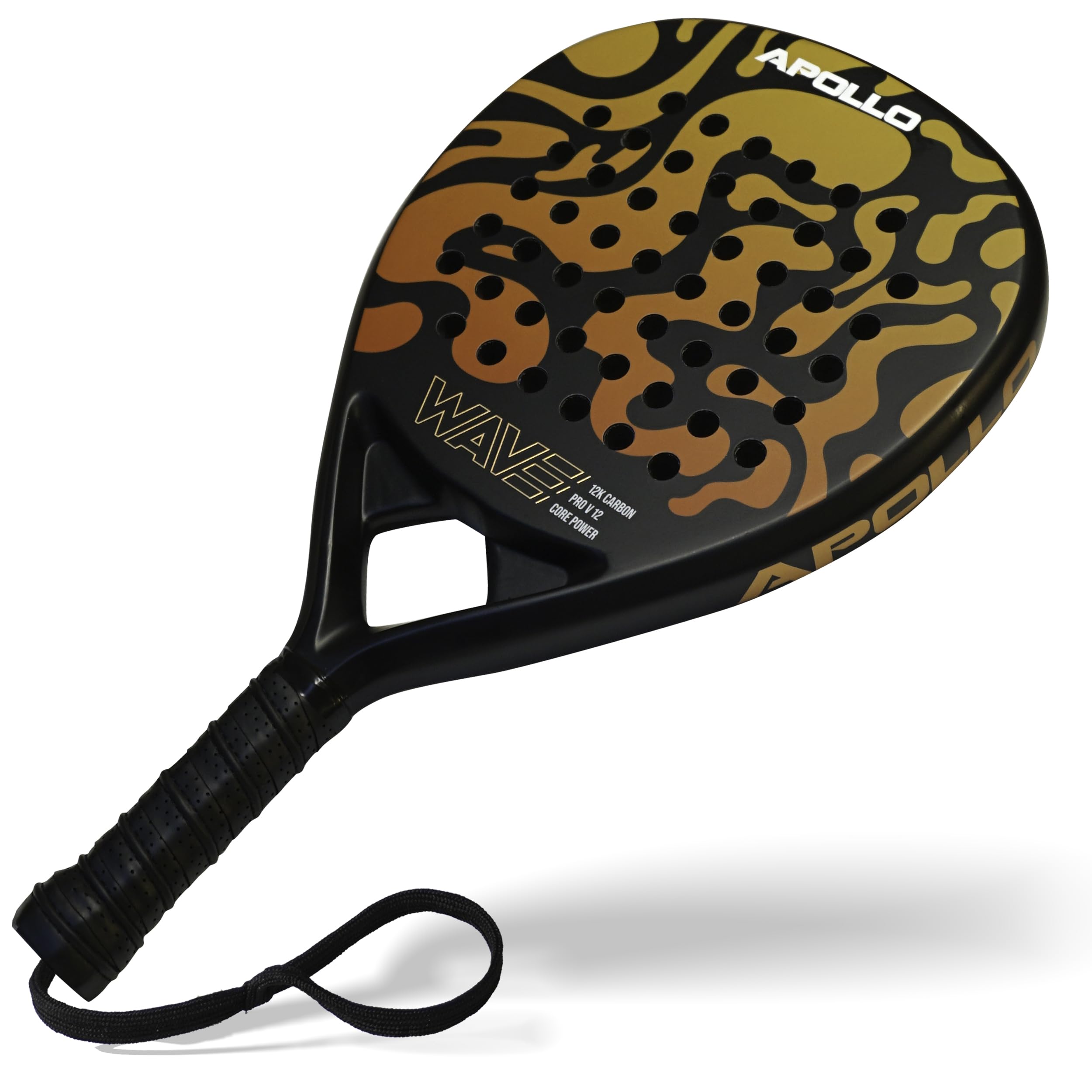 Apollo 12K Wave Padel Schläger - Padelschläger für Anfänger und Fortgeschrittene, Carbon-Schläger für Damen und Herren