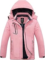 Vista 16 de wantdo Chaqueta de esquí impermeable de montaña para mujer, chaqueta de lluvia resistente al viento, abrigo cálido con capucha para invierno