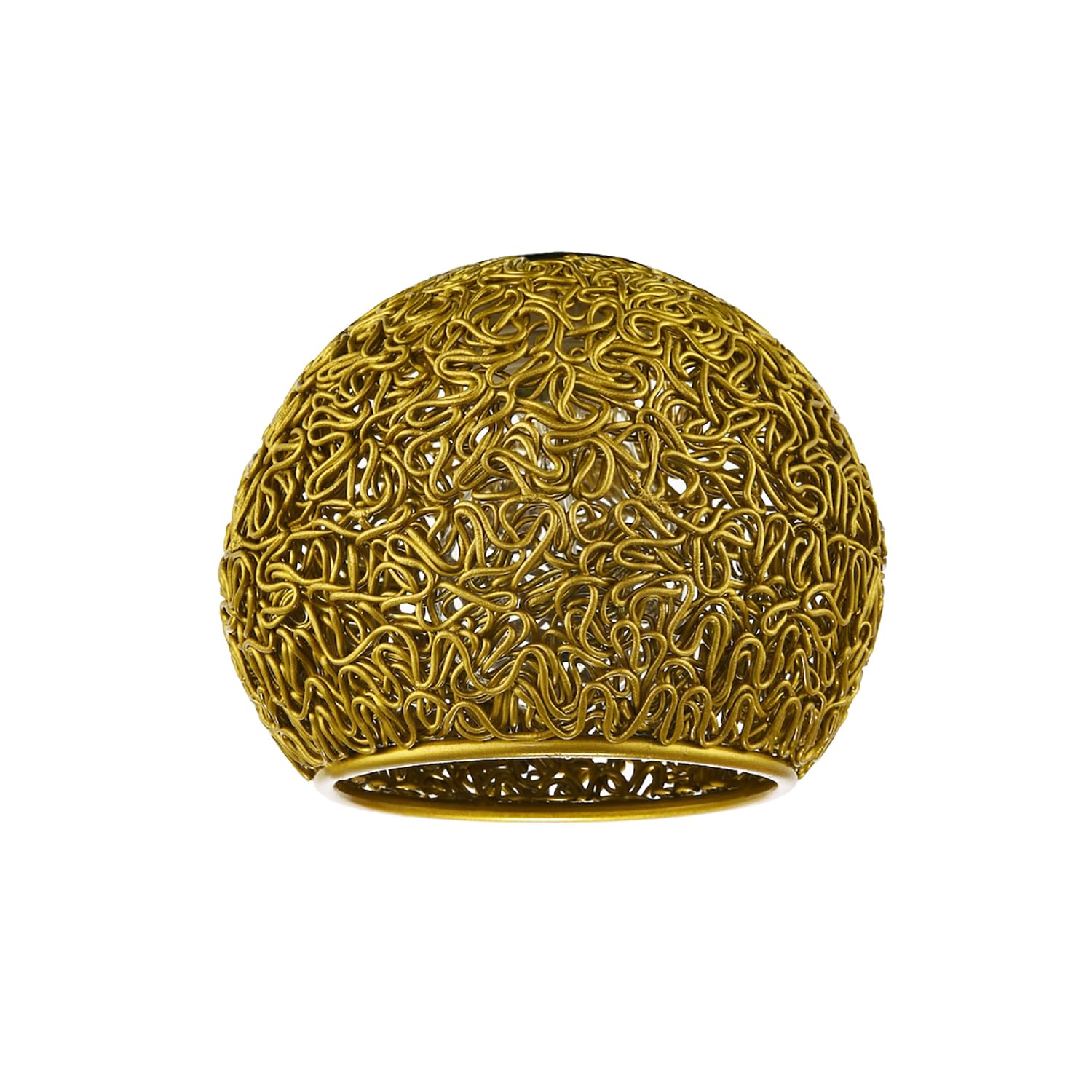 Retro Industrial Style Round Twisted Wire Mesh Metal Lamp Shade in Shiny Gold | 12cm x 12cm | for Kitchens Dining Rooms Lounges Restaurants etc by Happy Homewares