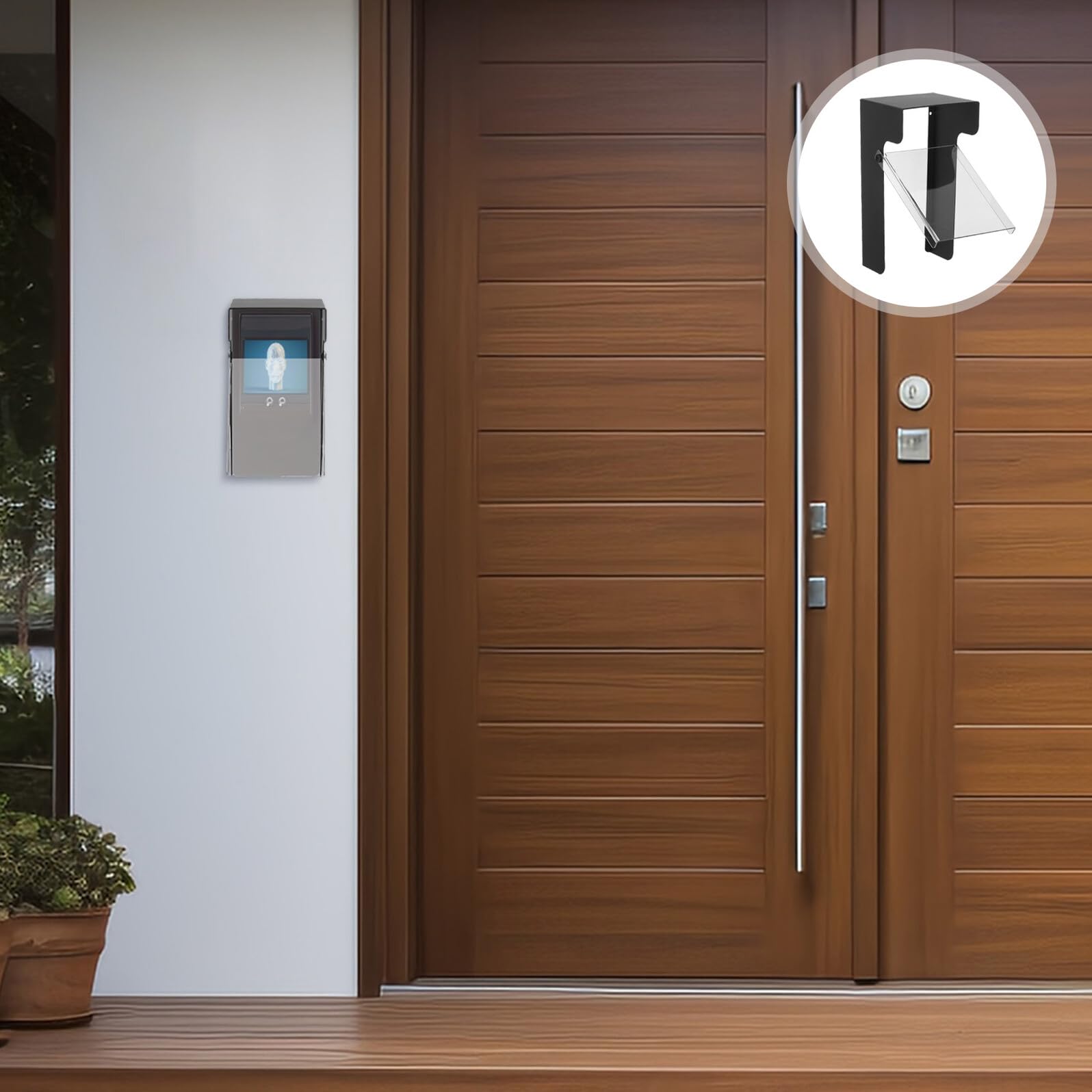 WOONEKY Copertura Antipioggia per Tastiera Accesso con Protezione e Anti-uv per Riconoscimento Facciale Custodia Trasparente per Campanello Esterno Adatta Vari Modelli Nero