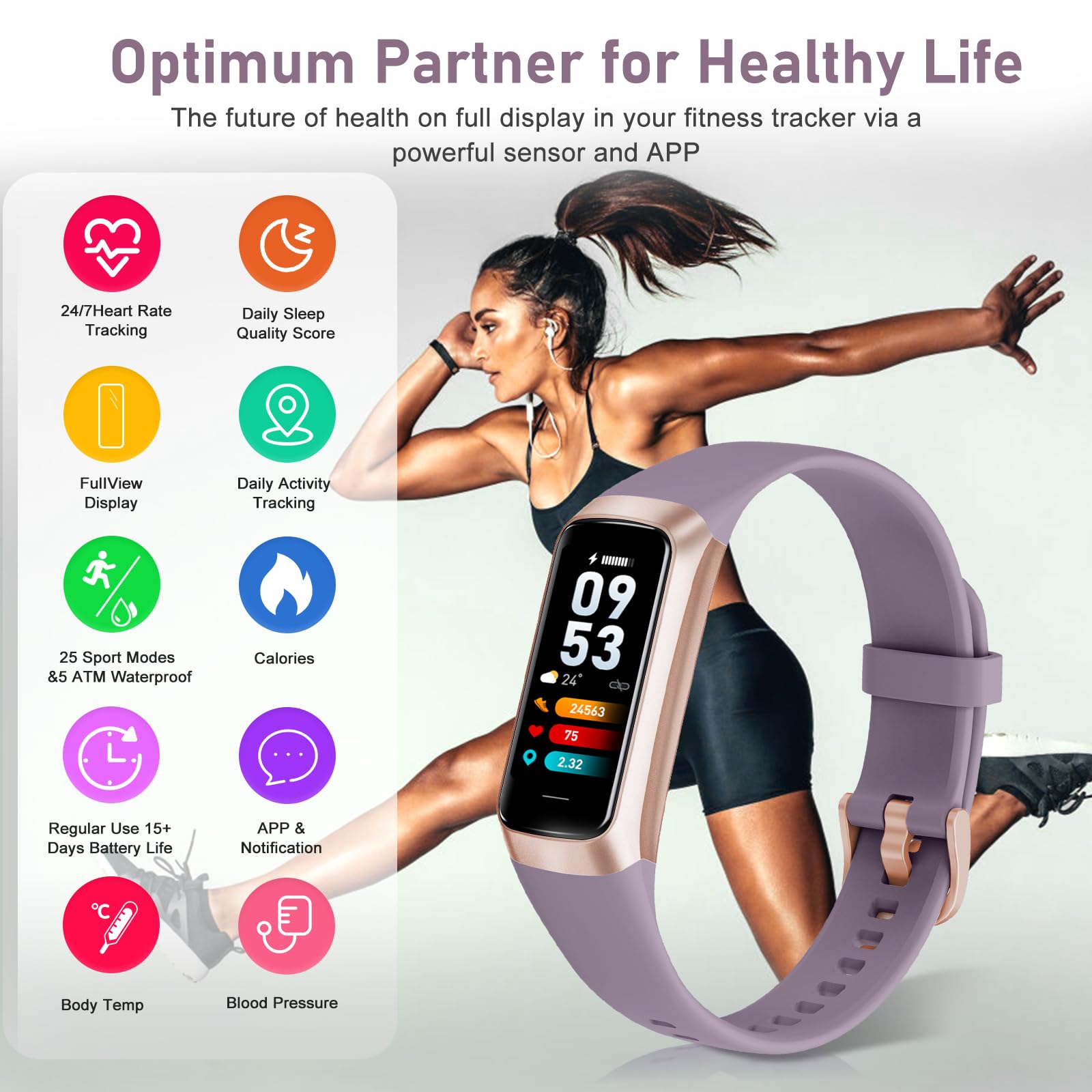 Amazon.com: Zeacool Fitness Tracker with 24/7 Heart Rate,Blood