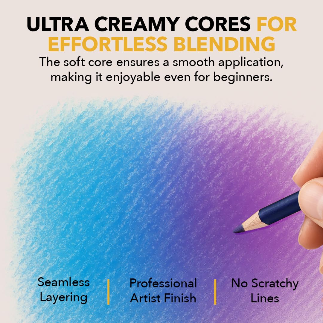 Castle Art Supplies Set di 120 Matite Colorate di Qualità Oro | Anime a Base d’Olio Più Appuntite e Resistenti alla Rottura | Per Artisti Adulti e Coloristi | In un Cofanetto di Metallo