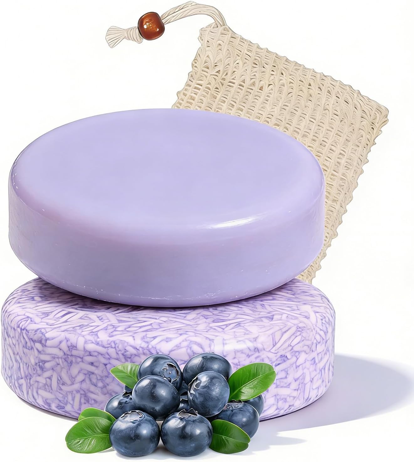 Blueberry Fields Shampoo & Conditioner Bundle Bars, Natural Blueberry Extract, for Hair Thinning, Frizz, Unisex (1 SET)