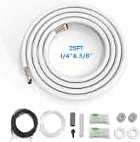 Wostore 50Ft Mini Split Line Set - 1/4" & 1/2" Copper Pipes With PE Insulation - Perfect For AC, HVAC, And Heating Systems