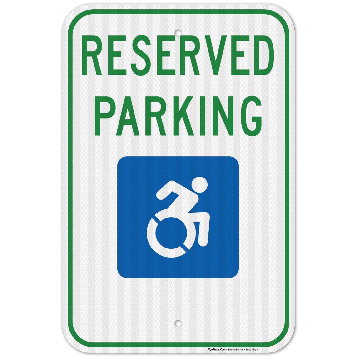 New York Handicap Parking Sign, Reserved Parking with ISA Icon, 12x18 Inches, 3M EGP Reflective .063 Aluminum, Fade Resistant, Made in USA