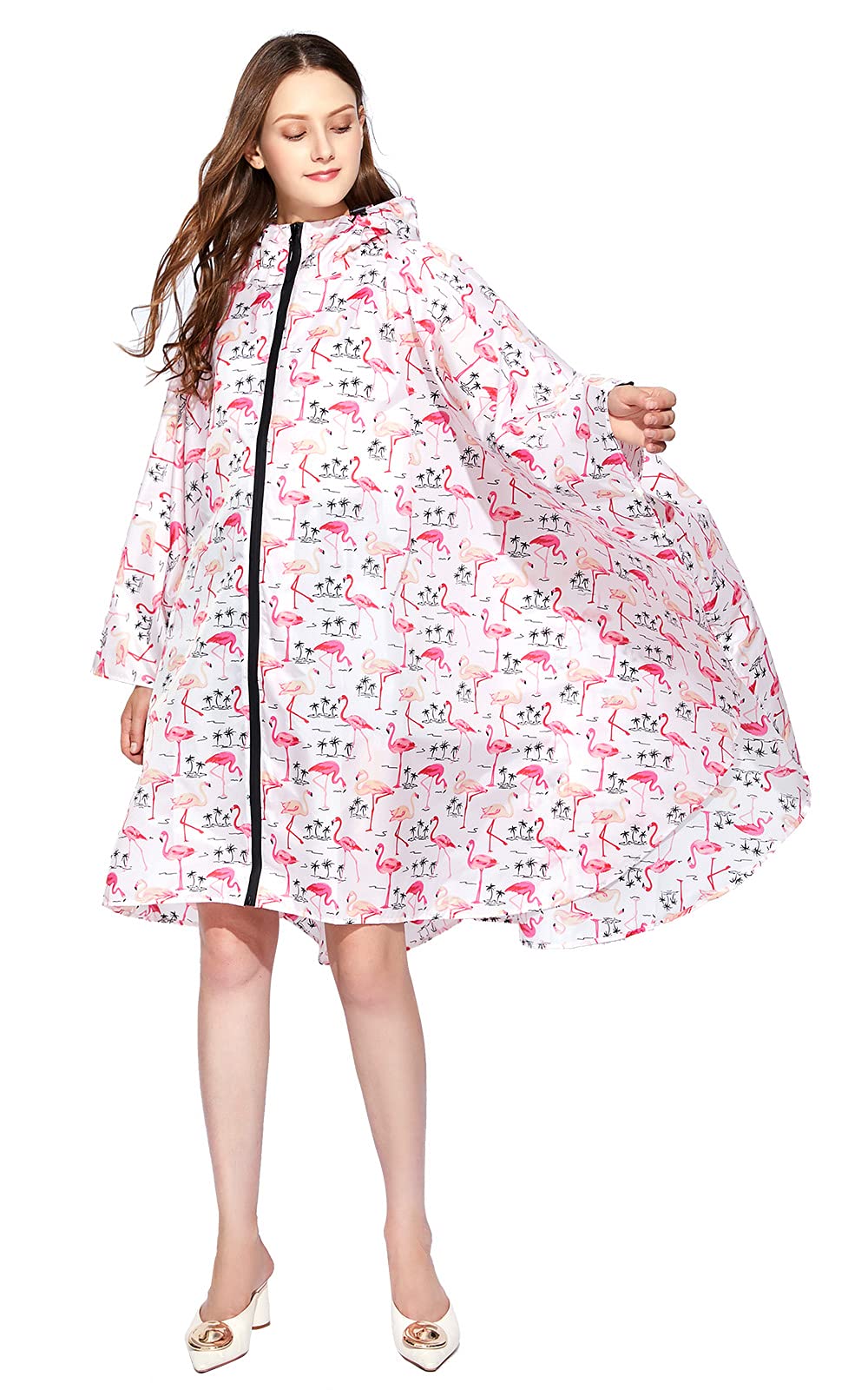 NUUR Regenponcho Damen Wasserdicht Festival Regenmantel Wiederverwendbar Rain Poncho Hiking Cycling Outdoor Mehrzweck Regenjacke mit Kapuze