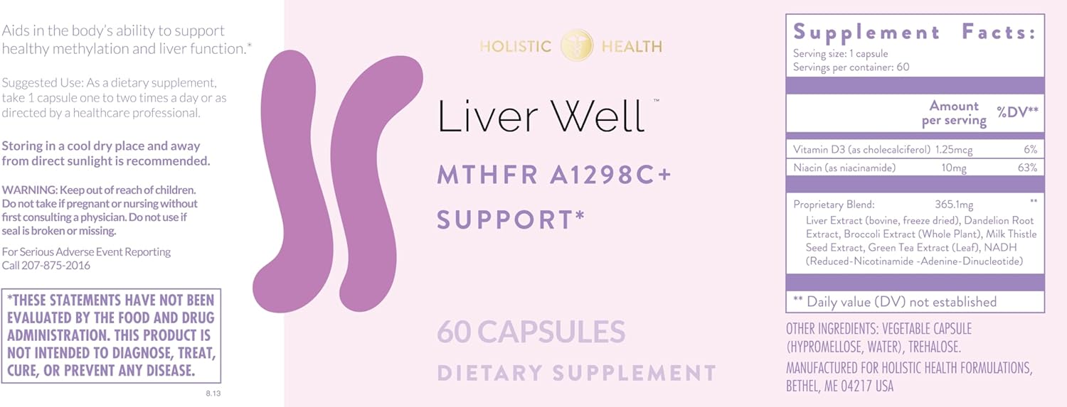 Liver Well MTHFR A1298C+ Support 60 Capsules