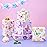 WERNNSAI Butterfly Wrapping Paper Rolls - 3 Short Rolls Butterfly Birthday Gift Wrap Paper for Kids Girls Birthday Party Packing Supply Purple Wrapping Paper with Cut Lines 17 in x 10 ft