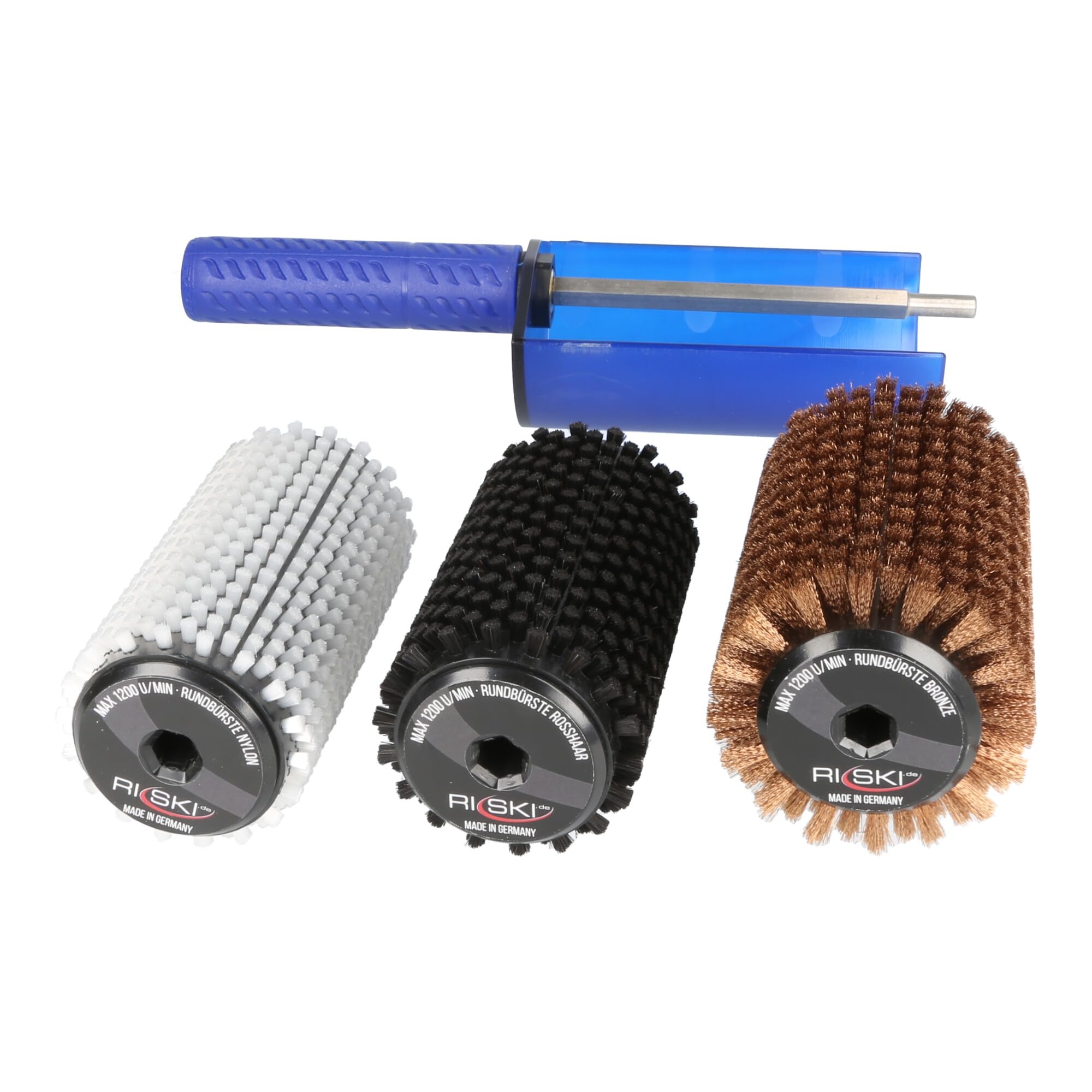 RiSki Lot 5 Brosses Rondes 100 mm pour Ski Alpin, Ski de Fond et Snowboard