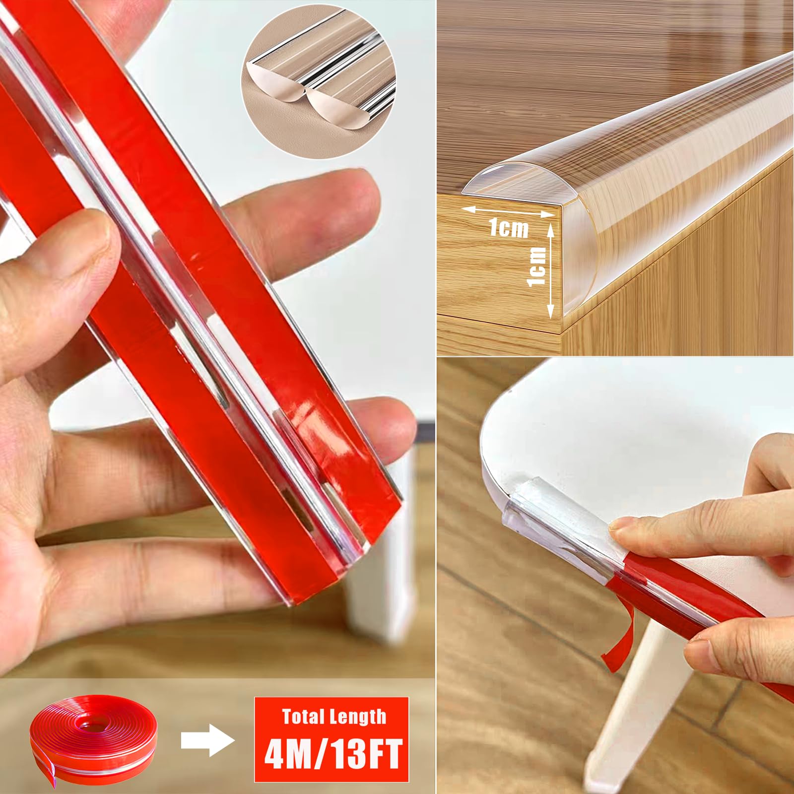 4 mètres de protection transparente des angles en silicone, protection pour bords doux pour enfants, autocollant, protection contre les coins tranchants pour tous types de meubles, protège les bébés