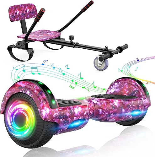 SISIGAD Hoverboard Kart, Hoverboard Tout Terrain Auto-équilibré de 6.5" Pouces
