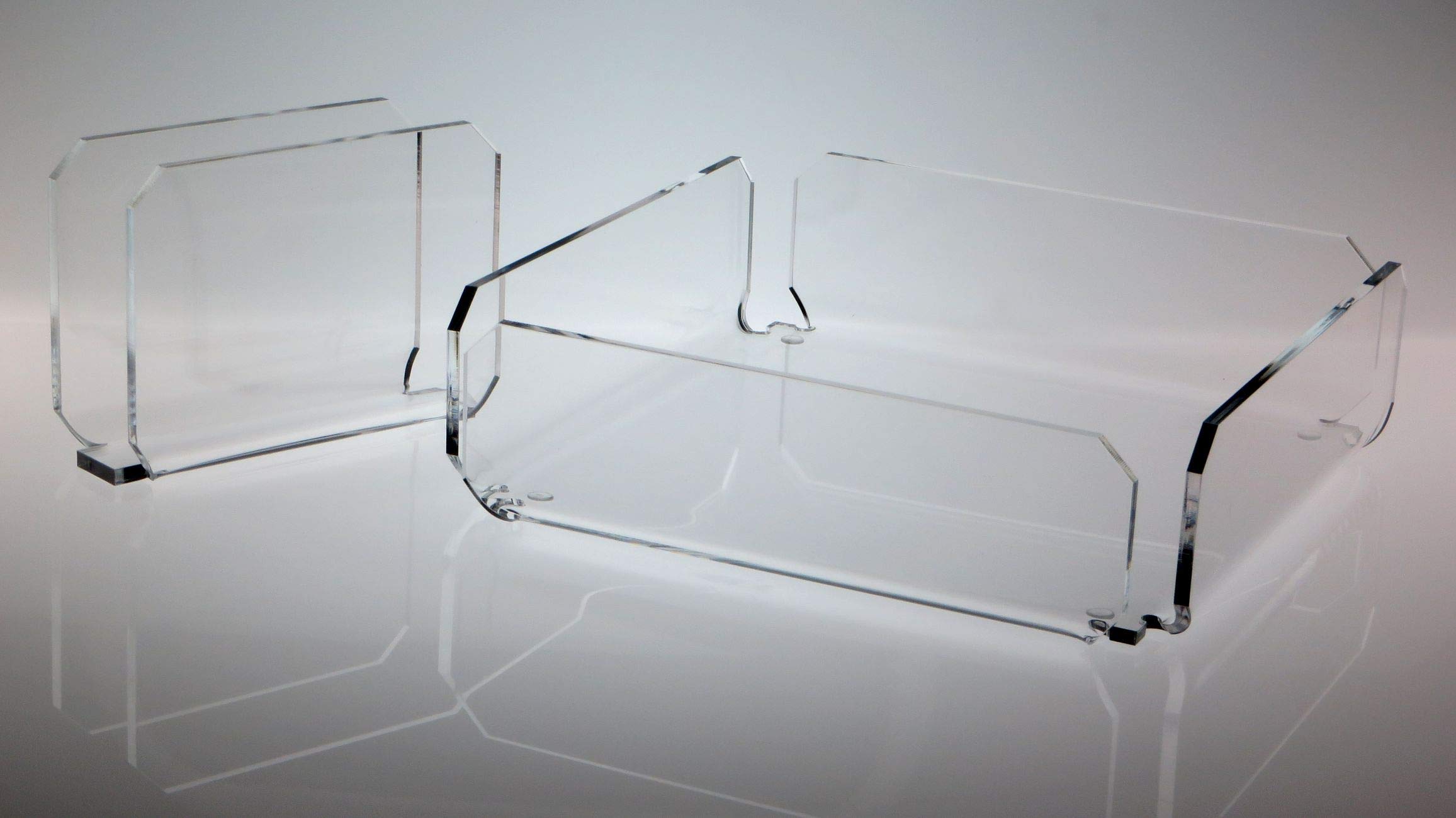 Agplex Portatovaglioli in vetro acrilico trasparente 20,5x 20,5 x5,8 cm, Porta tovaglioli da tavola design moderno, Accessorio Cucina Elegante - Made in Italy