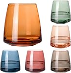 Colored Wine Glasses Set of 6,Large 16oz Crystal Glasses-Unique Fall&Winter&Christmas Gift Set Her,Wife,Mom,Friend-Colorful Hand Blown Wine Glass Red White Wine Dinner