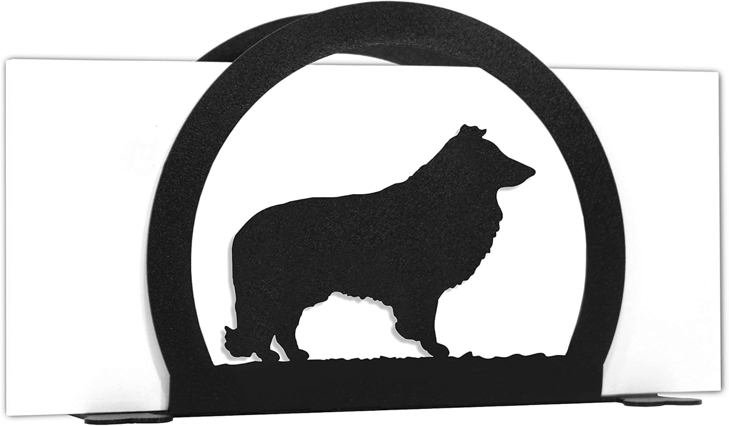 SWEN Products Sheltie Metal Letter Napkin Card Holder