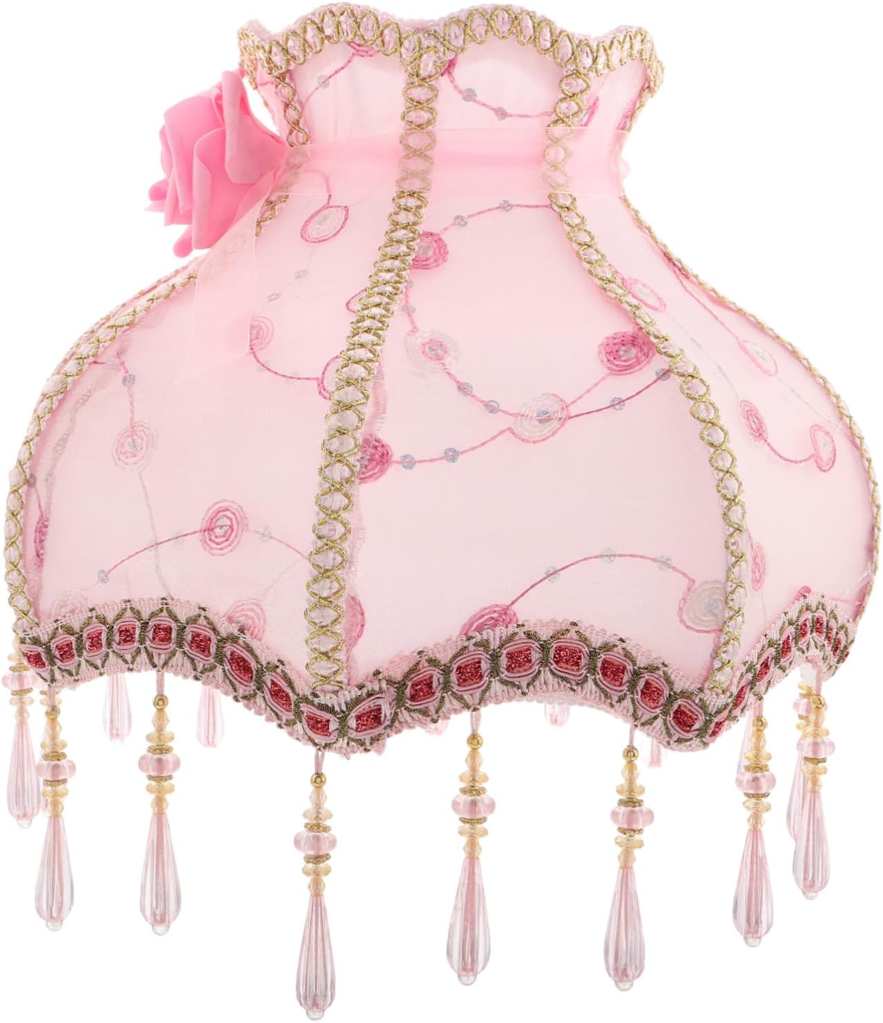 Luxurious Lace Bedside Lampshade French Style Table Lampshade Decorative Nursery Light Shade for Girls Bedroom