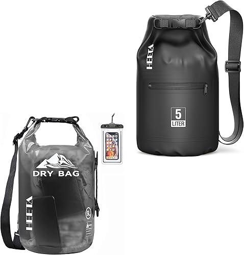 HEETA Bolsa seca impermeable con funda para teléfono incluida con bolsa seca mejorada con bolsillo con cremallera para mujeres y hombres, bolsa de
