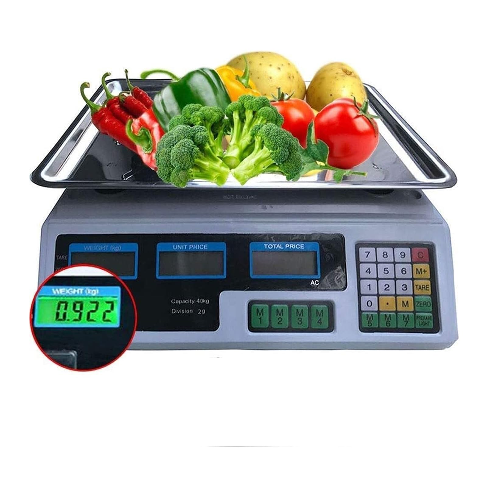 HPTHLY Electronic Scales Digital 40kg Capacity Digital Price Weighing Industrial Commercial Shop Platform Electronic Scale Weighs to The Nearest 1g Electronic Scales