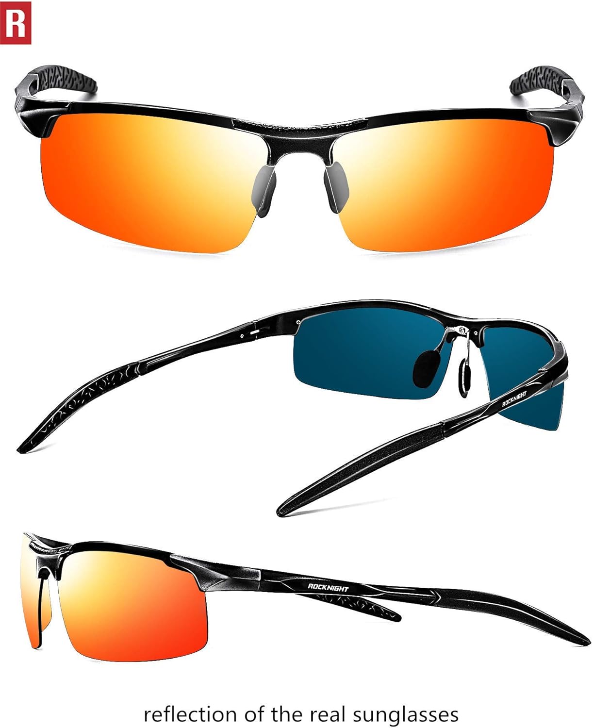 ROCKNIGHT HD Polarized UV400 Protection Steampunk Outdoor Sunglasses