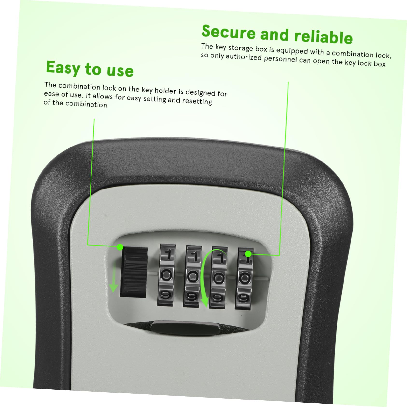 2sets Scatola Portachiavi con Codice Combinazione Cassetta di Sicurezza per Chiavi da Parete Cassetta di Sicurezza Resistente alle Intemperie Organizer per Chiavi e Piccoli
